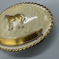 Horse Equestrian Rope Edge German Silver Metal Belt Buckle