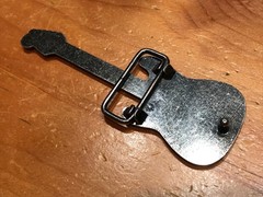 CLASSIC FENDER STRATOCASTER GUITAR GUN METAL GREY BELT BUCKLE