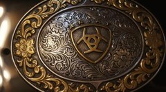 Ariat® Oval Engraved Silver & Gold tone Belt Buckle A37020