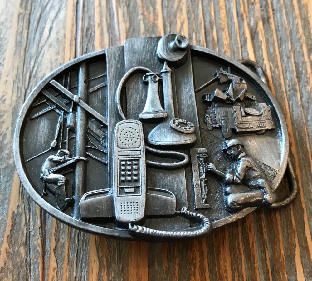 1988 SISKIYOU Telephone Communications Lineman Belt Buckle Z-50 U.S.A.