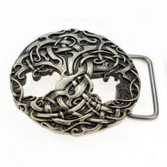 World Tree german silver belt buckle, Scandinavian Nordic Celtic runic Tree