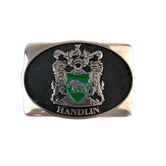 Handlin Family Crest Belt Buckle Anacortes Brass Works