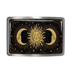 Esoteric Belt Buckle – Celestial Tarot Astrology Sun Handmade Buckle – 746