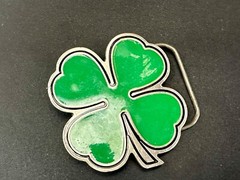 Lucky Four Leaf Clover Green Belt Buckle By Great American Products