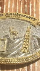 Vintage Metal 80th Anniversary Naval Petroleum Reserve No. 1 Buckle 1912-1992