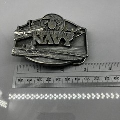 Siskiyou Buckle Co United States Navy Belt Buckle 1987 Pewter Ship Eagle