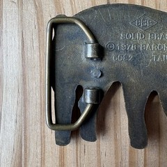 Vintage 1978 Baron Buckle Solid Brass Pig Belt Buckle Figural Hog Farming Swine