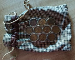 Men&rsquo;s Metal Frame Belt Buckle Lincoln Penny Coin Design Silver/Copper 1.5 in