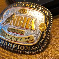 VTG Vintage Gist Bronze NBHA National Barrel Horse Nebraska Champion Belt Buckle