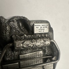 1985 Siskiyou Alaska Commemorative Belt Buckle Moose Salmon Limit 5000
