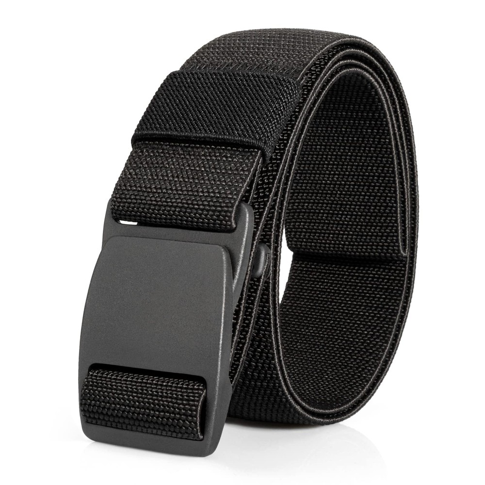 maikun Mens Nylon Plastic Buckle Belt, Casual Web X-Large (39 »-42 »), Black