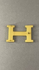Gold H Shape Belt Buckle Brushed Gold Metal Hardware Statement Buckle