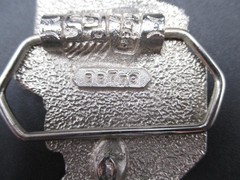 Semi Truck Trucker Belt Buckle Vintage 70s Turquoise Coral Inlay USA BB779
