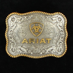 A37007 Ariat Antique Silver and Gold Oval Belt Buckle NEW