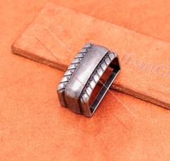 Inner 24MM Anqitue Silver Rope Side Western Cowboy Leather Belt Buckle 3pcs Set