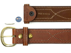 Bianchi B9 Reversible Fancy Stitched Belt, Fits 1.75 » (45mm) Belt 34, Tan