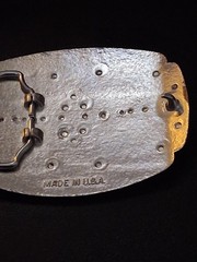 Belt Buckle Silver on White Western/Cowboy Vintage New Never used Made in USA