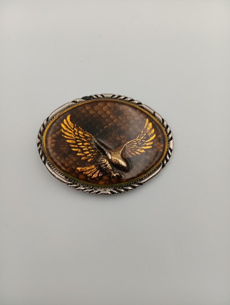 SSI Diamondback Ratter Flying Eagle Amber Resin Belt Buckle Free Ship! T1299