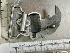 Retro Microphone Flying Mic & Wings Rock Music Silver Color Cutout Belt Buckle