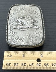 VTG 70s-80s Men&rsquo;s Women&rsquo;s Silver & Brass Tone Metal Dancing Couple Belt Buckle