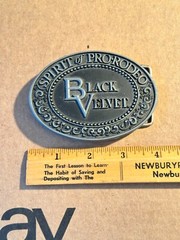 Black Velvet Whiskey Promo Spirit of Pro Rodeo Large Size Belt Buckle Vintage