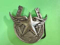 Lucky Horseshoe Winged Star Fine Pewter 2004 Belt Buckle Great American Products