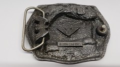 C&J BELT BUCKLE Train Engine #203 Indian Warrior Headdress, 1996 #1691 Eagle