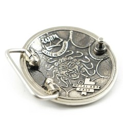 German silver belt buckle Spartan Shield, Ancient military Greece warrior buckle