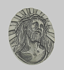 Jesus Image Belt Buckles Men Women Brushed Antiqued Vintage Gray Metal Western