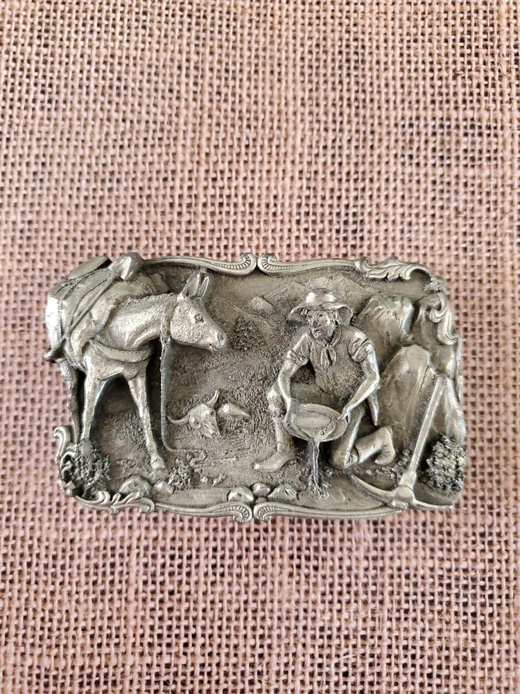 Vintage Siskiyou 1981 Gold Rush Belt Buckle; Arroyo Grande Buckle Co (RF1029)