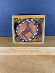 VTG TONY LAMA Choice of Champions Genuine TOOLED Leather WOMENS HAIR BARRETT USA
