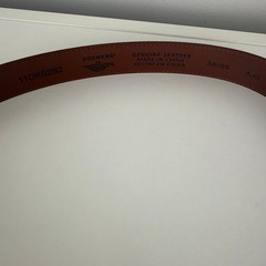 NWT Dockers Mens Genuine Leather Brown Silver Grey Buckle Dress Thick Belt 38/95