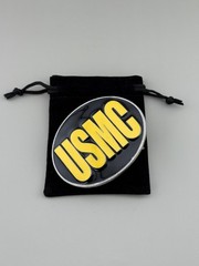 USMC Marine Corps Black Yellow Enamel Belt Buckle Siskiyou Military Gift