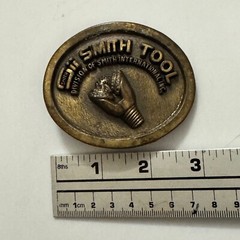 Vtg Smith Tool Drill Bit Brass Belt Buckle Oil Gas Mining Drilling Advertising