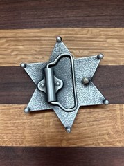 Pewter Sheriff Cop Star Badge Belt Buckle