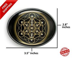 Metatron&rsquo;s Cube Belt Buckle – Sacred Geometry Esoteric Handmade Buckle – 39