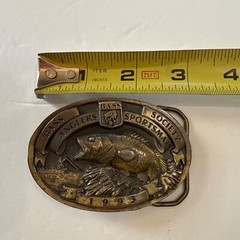 Vintage 1993 Bass Anglers Sportsman Society Brass Finished Belt Buckle