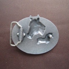Original Horse Horses Horseshoe Saddle Western Cowboy Oval Belt Buckle