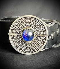 Darren McNeese Archive Belt Buckle Blue Stone Peru Industrial Gothic Handmade