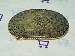 YOUTH WESTERN BELT BUCKLES METAL ONE GOLD TONE ONE SLIVER AND BLACK (2) L@@K