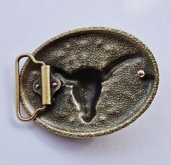 Pattern bottom cow head zinc alloy belt buckle