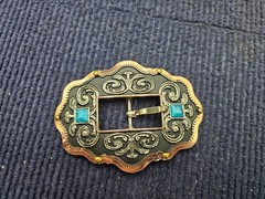 (QTY 5) TexHas Copper Buckle Western Sunset Copper Buckle 3/4&Prime; Belle&rsquo;s