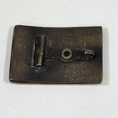 Lee Brass Belt Buckle Vintage 1980s Jeans Logo Solid Cast Original