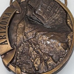 Vintage Arizona Grand Canyon Belt Buckle 3D Relief Western Brass Tone Oval