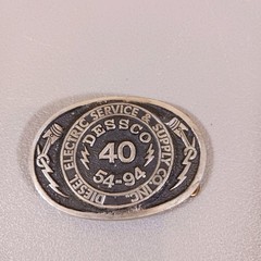Vntg Diesel Electric Supply Service Company 40 Yrs Belt Buckle 54-94 Gary Praxen