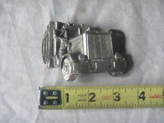 trucker semi tractor trailer truck pewter belt buckle