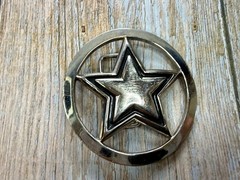 Famous Stars & Straps Five Point Star Logo See-Trough Silver Color Belt Buckle