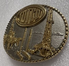 1981 TOTCO COMPANY BELT BUCKLE – HEAVY BRASS – VTG New Unused Offshore Plated
