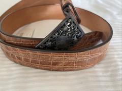 Martin Digman American Alligator Skin Belt, Tan Size 34