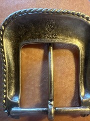 Vintage Ariat Western rope style Belt Buckle Silver Toned Rope Edge 2006